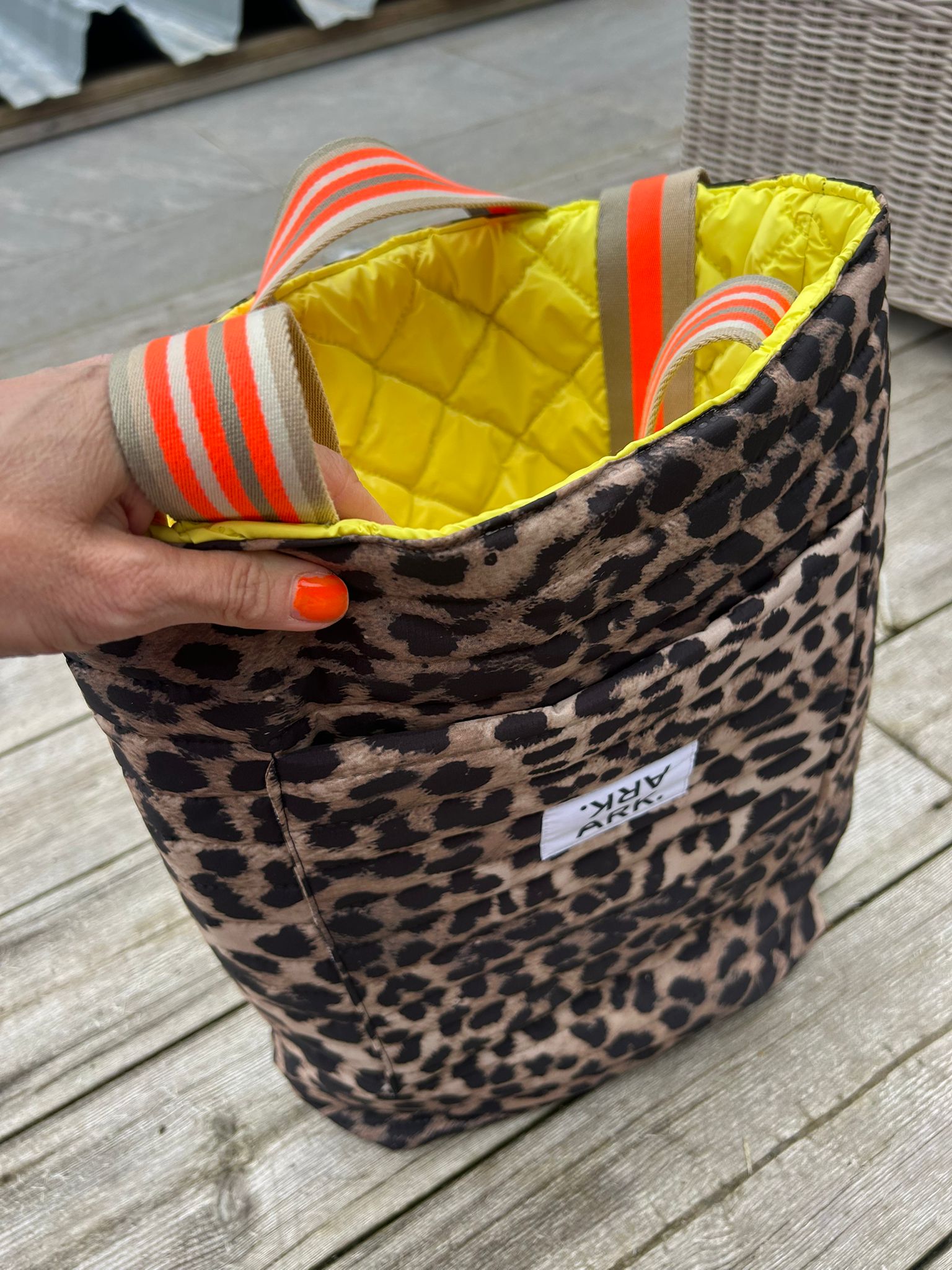 Tote yellow/leo