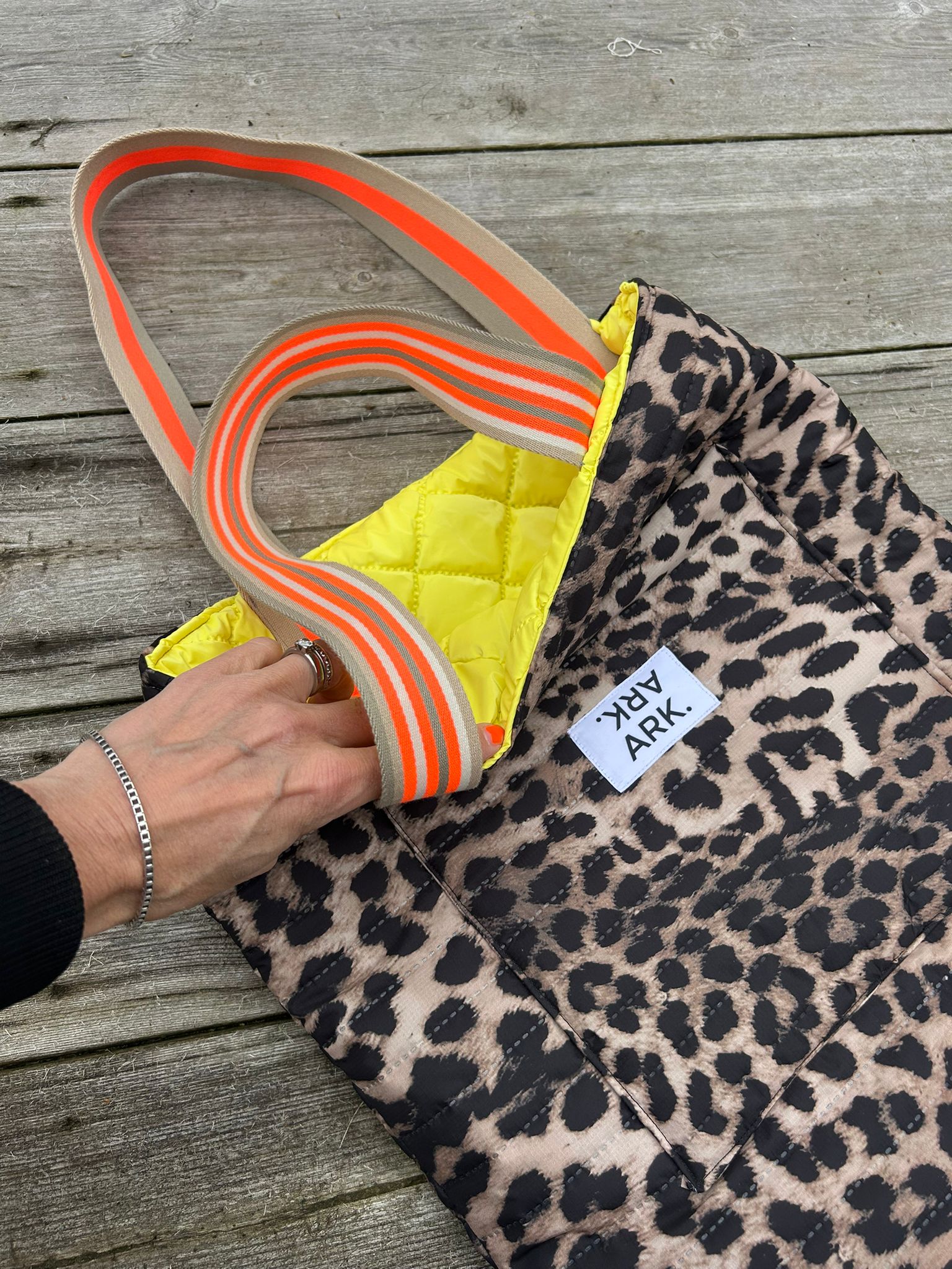 Tote yellow/leo